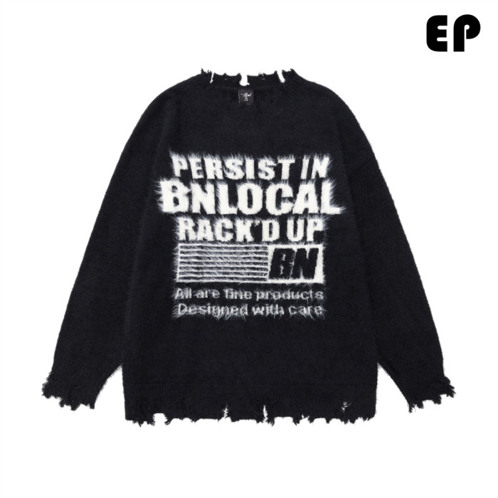 Women Knitted Sweater Pullover Pullover Cardigan Ripped Top