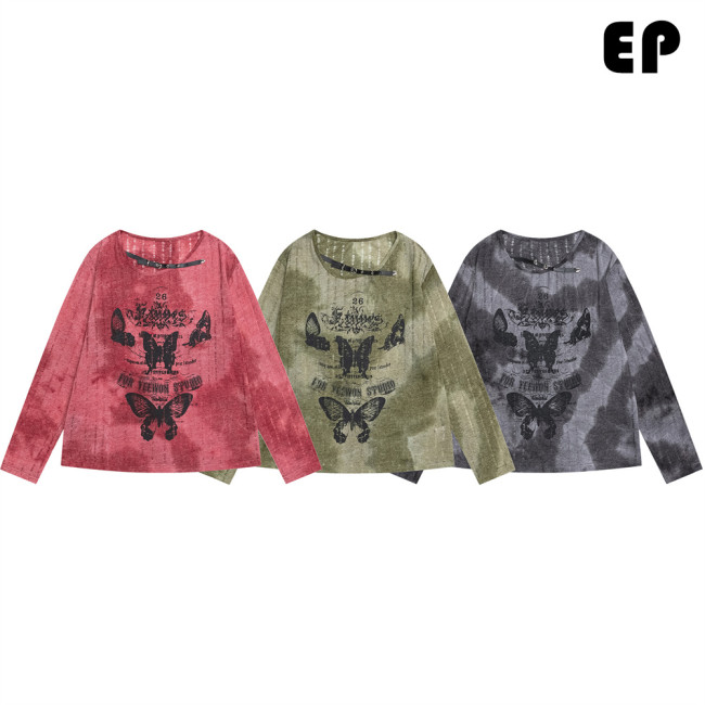 Women Knitted Sweater Pullover Pullover Cardigan Ripped Top