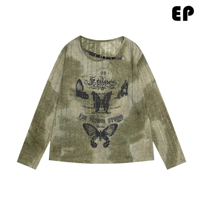 Women Knitted Sweater Pullover Pullover Cardigan Ripped Top