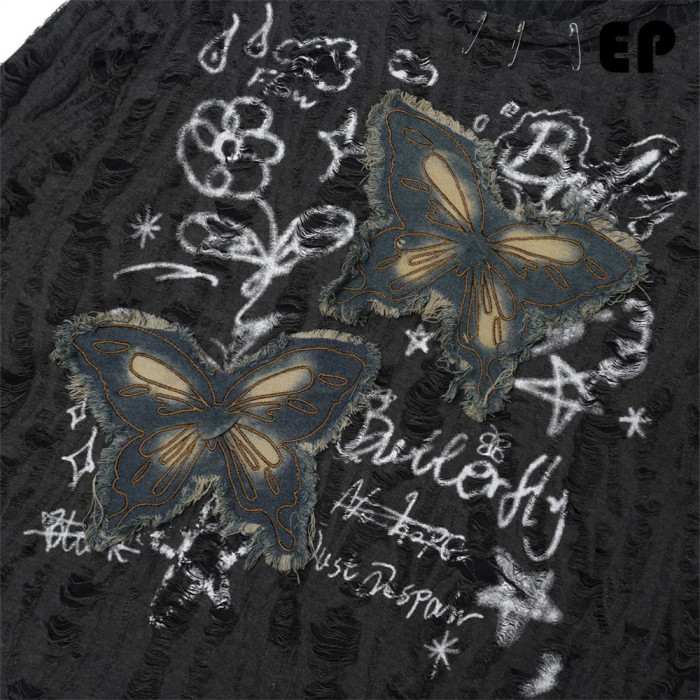 Women Knitted Sweater Pullover Pullover Cardigan Ripped Top