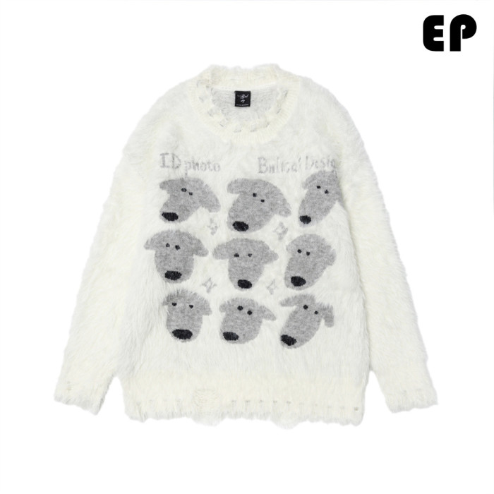 Women Knitted Sweater Pullover Pullover Cardigan Ripped Top