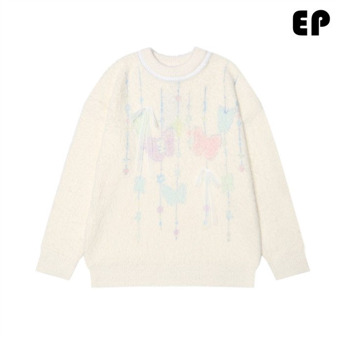 Women Knitted Sweater Pullover Pullover Cardigan Ripped Top