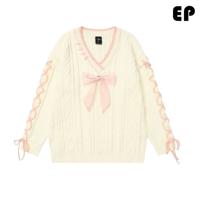 Women Knitted Sweater Pullover Pullover Cardigan Ripped Top