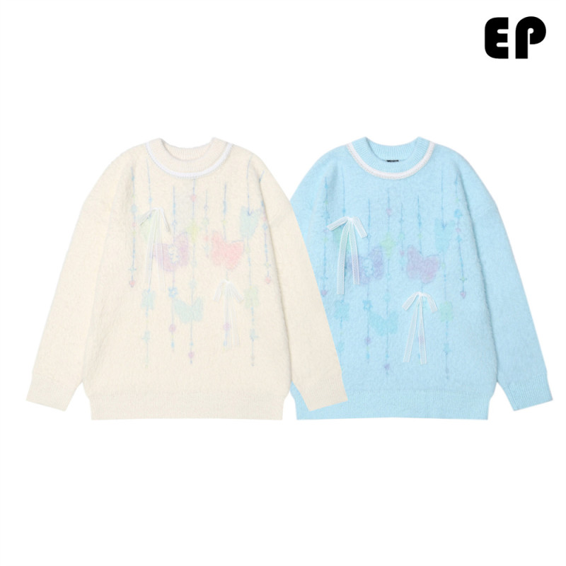 Women Knitted Sweater Pullover Pullover Cardigan Ripped Top