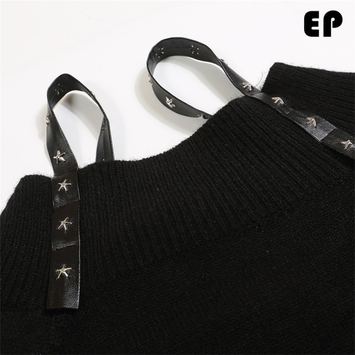 Women Knitted Sweater Pullover Pullover Cardigan Ripped Top