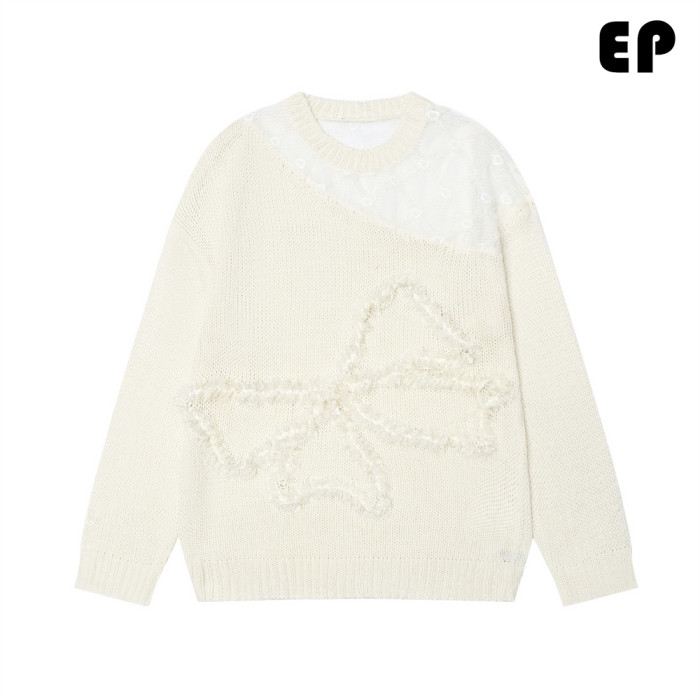 Women Knitted Sweater Pullover Pullover Cardigan Ripped Top