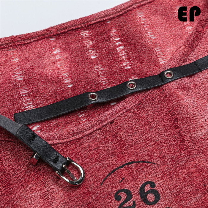 Women Knitted Sweater Pullover Pullover Cardigan Ripped Top