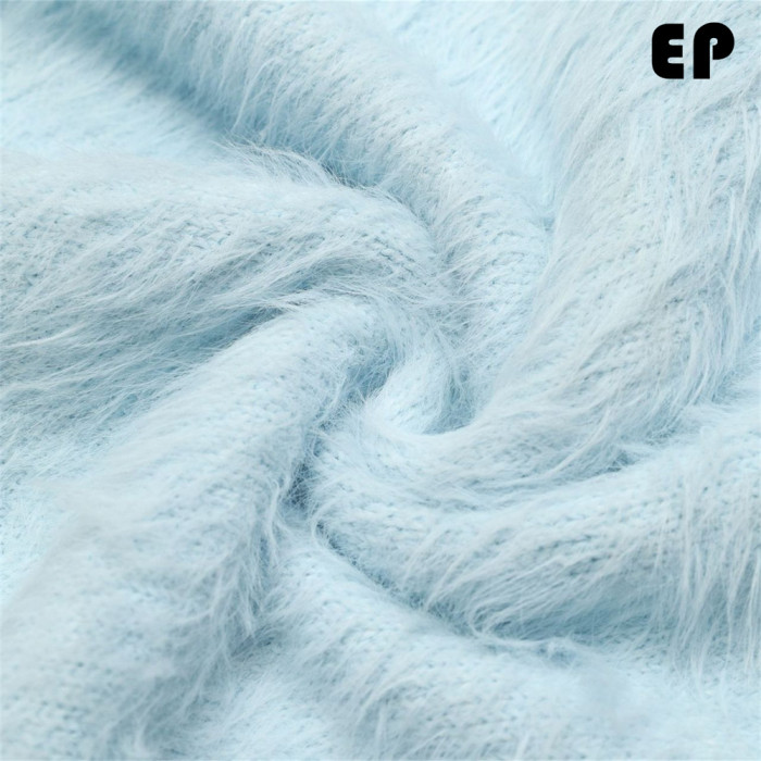 Women Knitted Sweater Pullover Pullover Cardigan Ripped Top