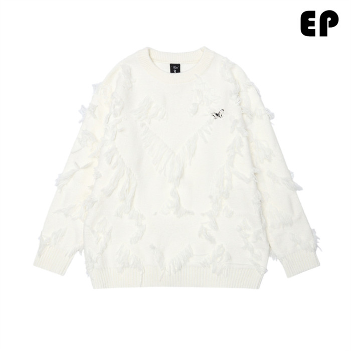 Women Knitted Sweater Pullover Pullover Cardigan Ripped Top