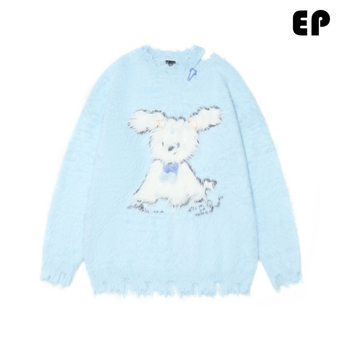 Women Knitted Sweater Pullover Pullover Cardigan Ripped Top