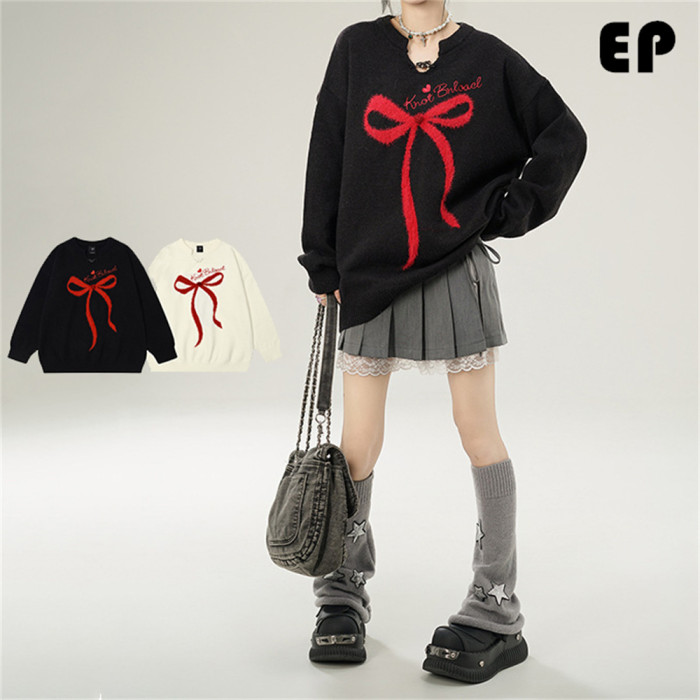 Women Knitted Sweater Pullover Pullover Cardigan Ripped Top