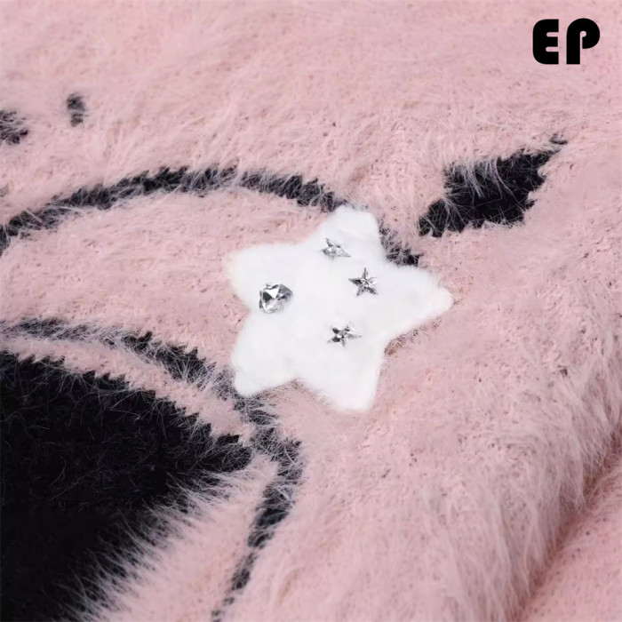 Women Knitted Sweater Pullover Pullover Cardigan Ripped Top