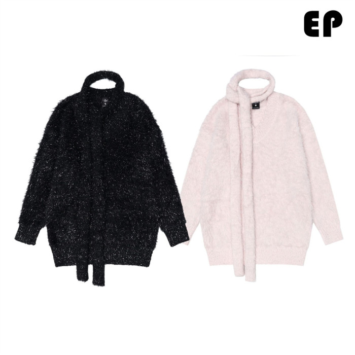 Women Knitted Sweater Pullover Pullover Cardigan Ripped Top