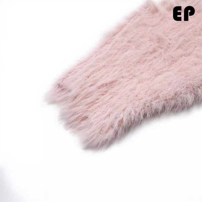 Women Knitted Sweater Pullover Pullover Cardigan Ripped Top