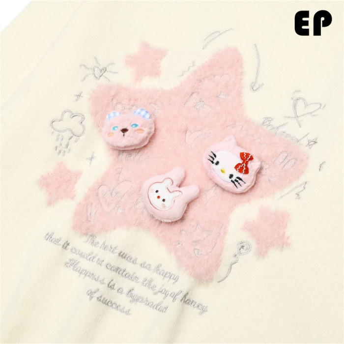 Women Knitted Sweater Pullover Pullover Cardigan Ripped Top