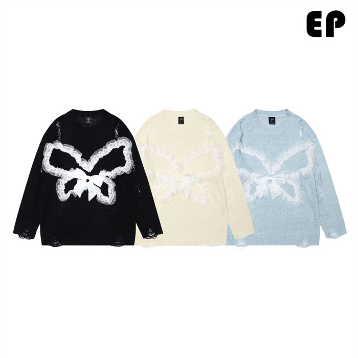 Women Knitted Sweater Pullover Pullover Cardigan Ripped Top