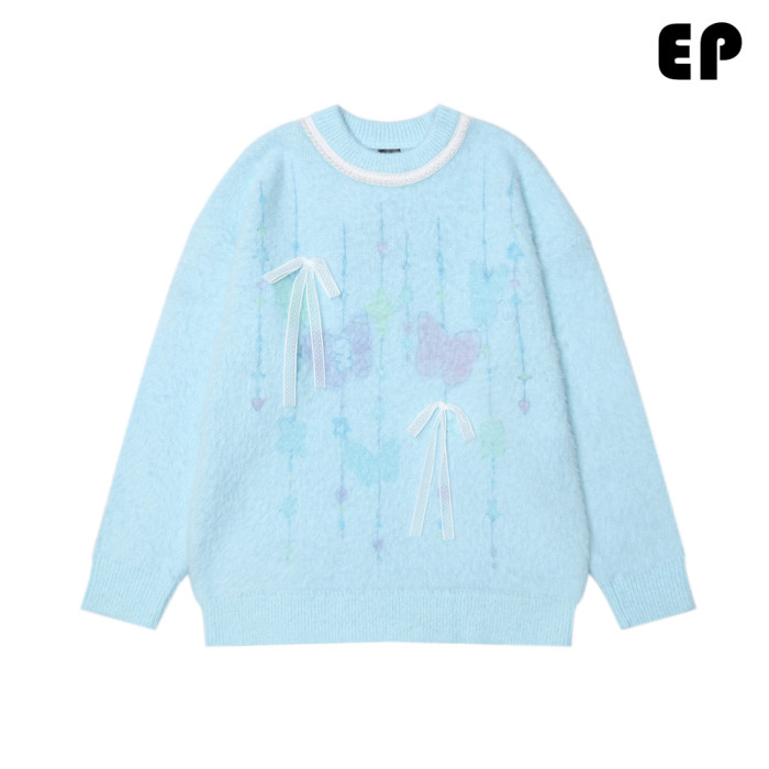 Women Knitted Sweater Pullover Pullover Cardigan Ripped Top