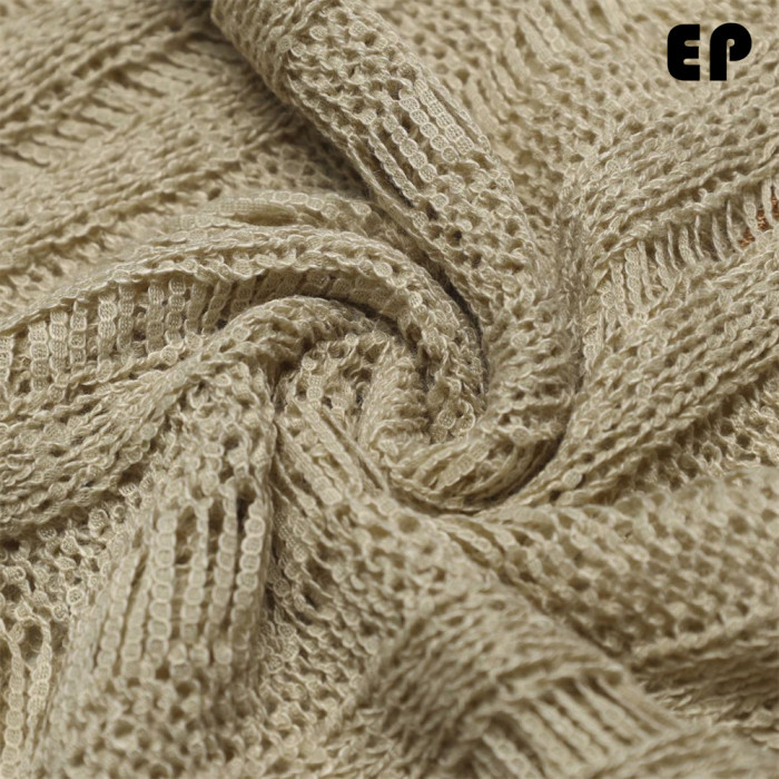 Women Knitted Sweater Pullover Pullover Cardigan Ripped Top