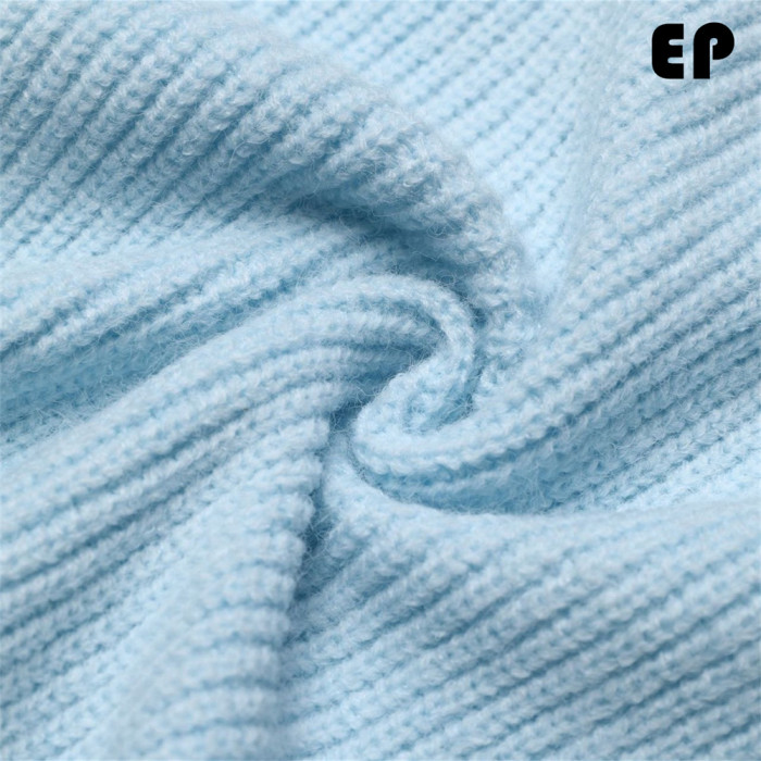 Women Knitted Sweater Pullover Pullover Cardigan Ripped Top