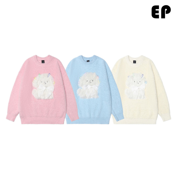 Women Knitted Sweater Pullover Pullover Cardigan Ripped Top