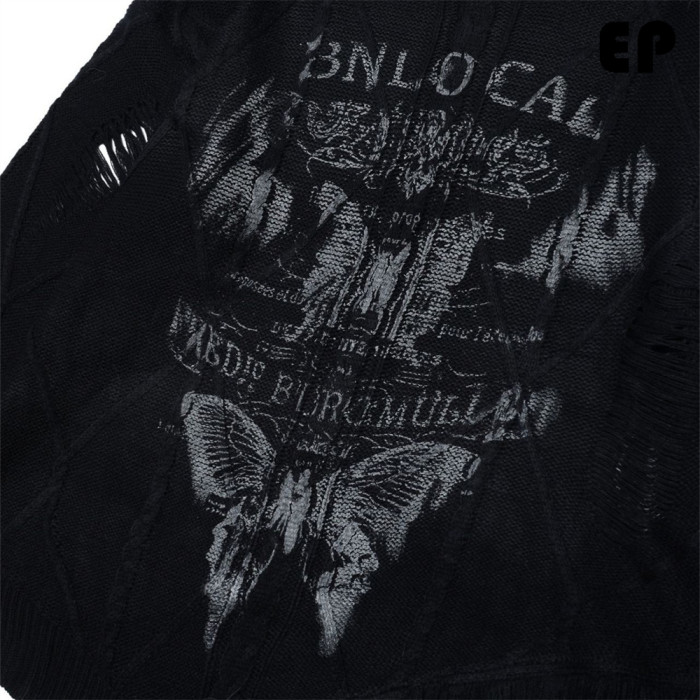 Women Knitted Sweater Pullover Pullover Cardigan Ripped Top