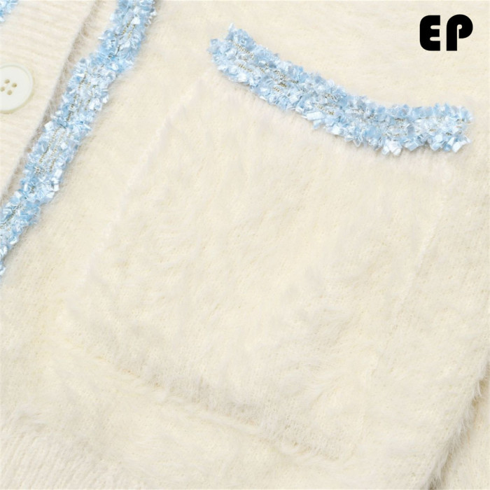 Women Knitted Sweater Pullover Pullover Cardigan Ripped Top