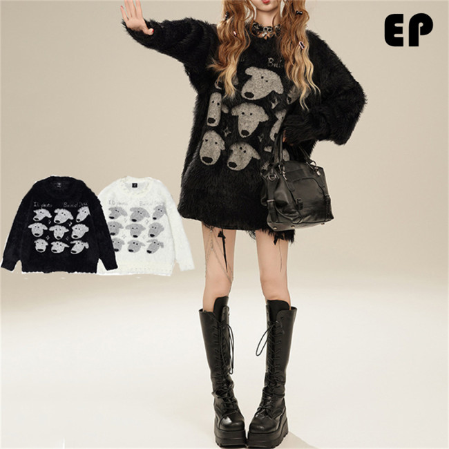 Women Knitted Sweater Pullover Pullover Cardigan Ripped Top