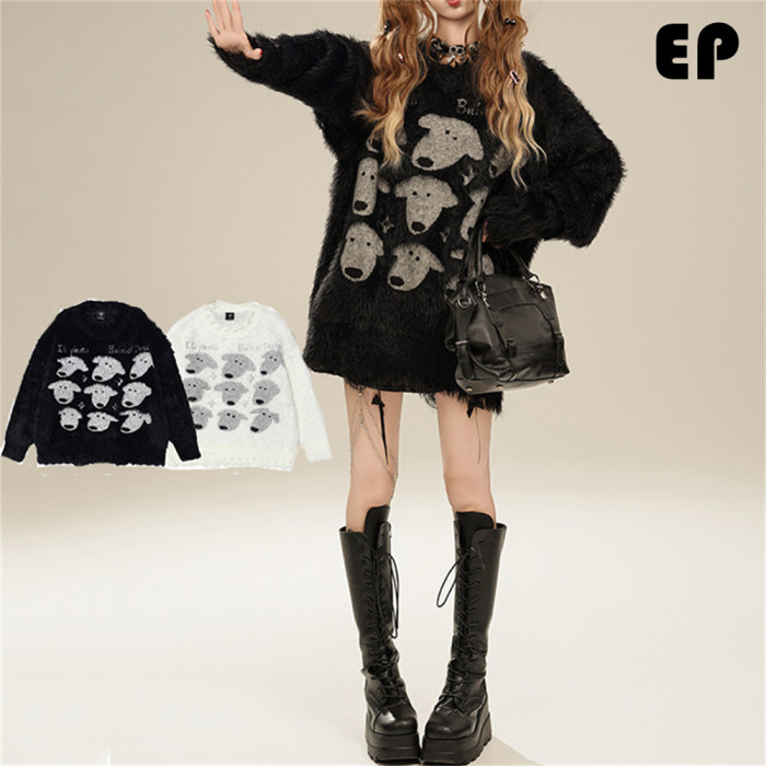 Women Knitted Sweater Pullover Pullover Cardigan Ripped Top