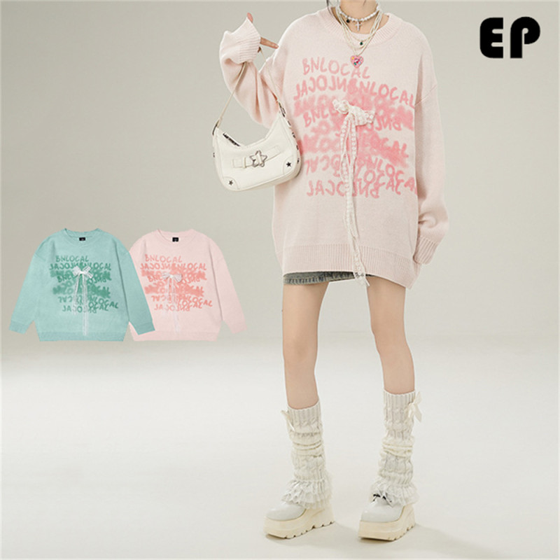 Women Knitted Sweater Pullover Pullover Cardigan Ripped Top