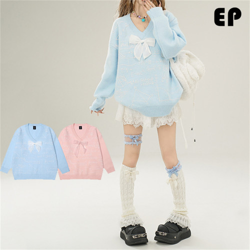 Women Knitted Sweater Pullover Pullover Cardigan Ripped Top