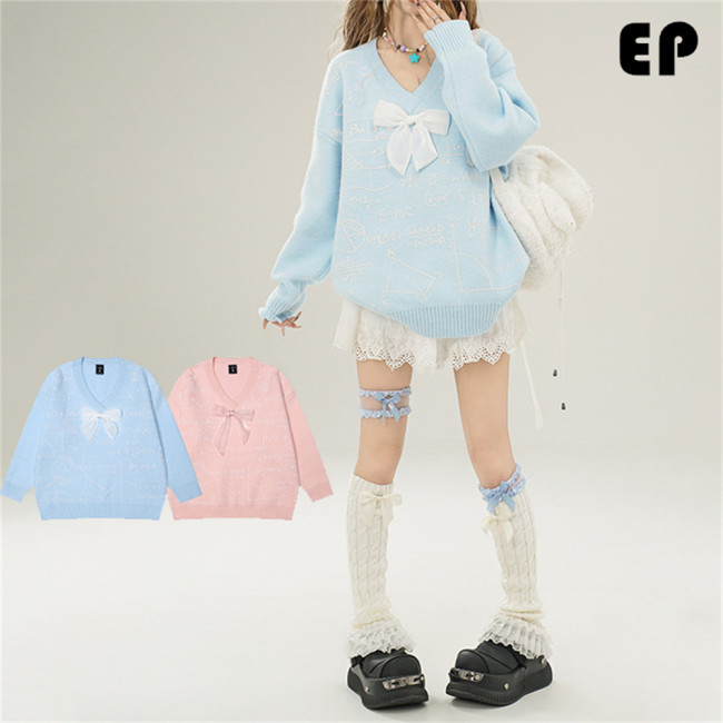 Women Knitted Sweater Pullover Pullover Cardigan Ripped Top