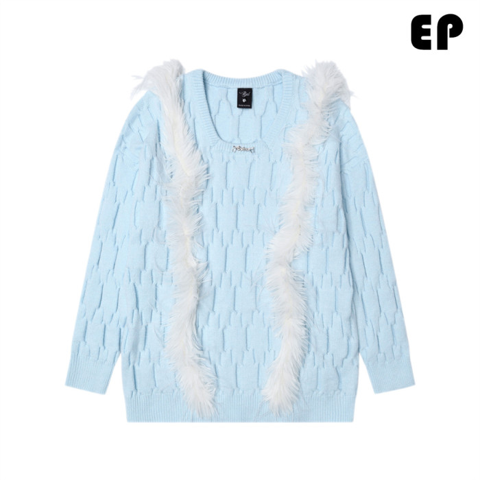 Women Knitted Sweater Pullover Pullover Cardigan Ripped Top