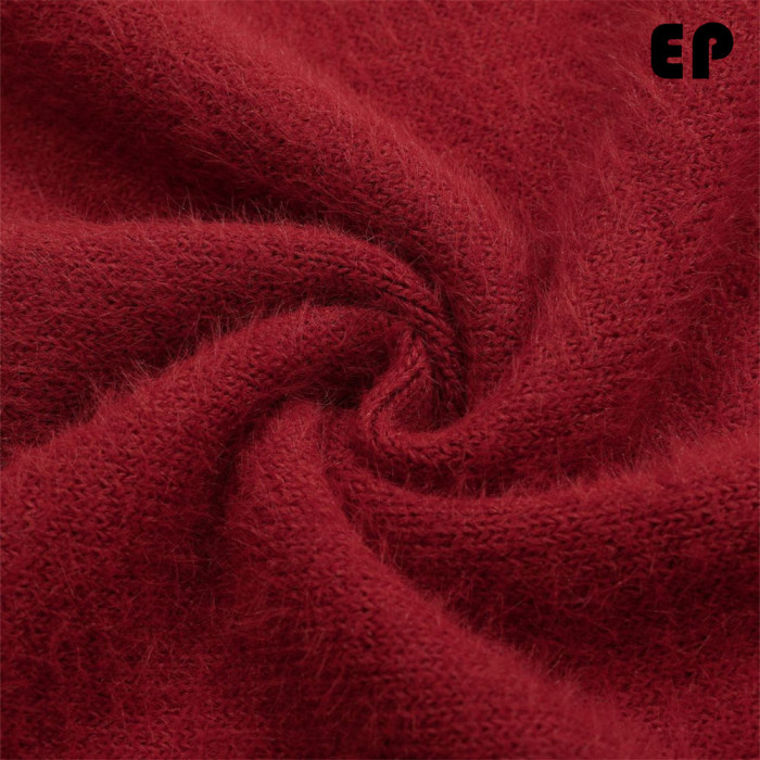 Women Knitted Sweater Pullover Pullover Cardigan Ripped Top