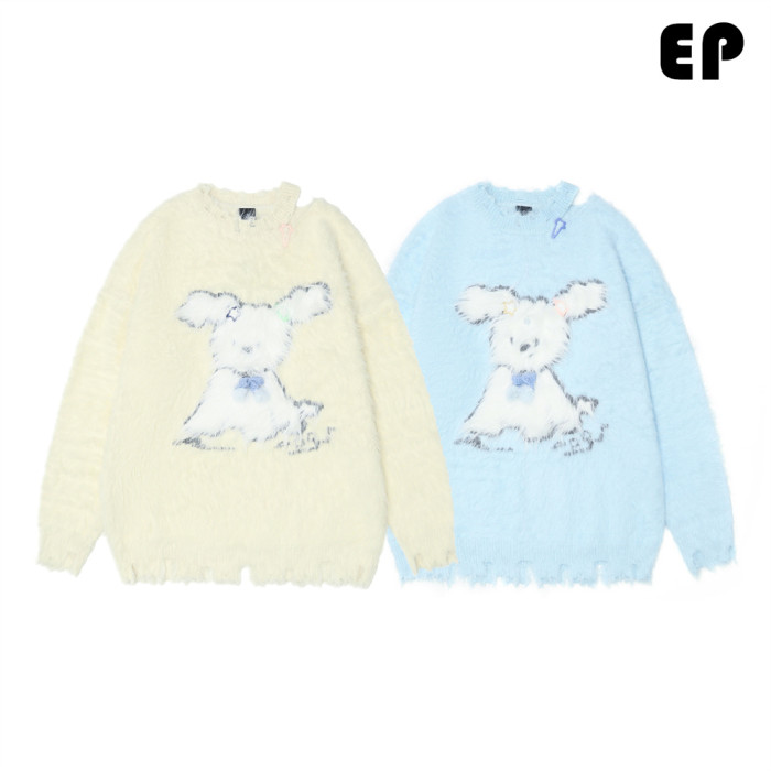 Women Knitted Sweater Pullover Pullover Cardigan Ripped Top