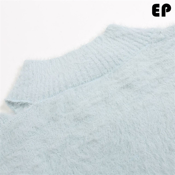 Women Knitted Sweater Pullover Pullover Cardigan Ripped Top