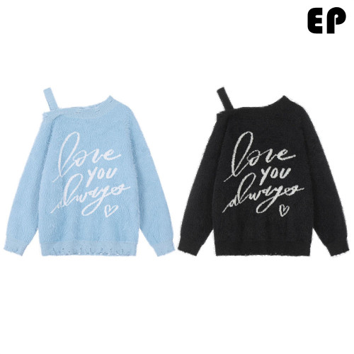 Women Knitted Sweater Pullover Pullover Cardigan Ripped Top