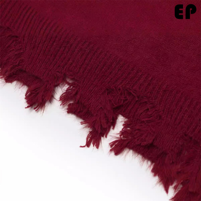 Women Knitted Sweater Pullover Pullover Cardigan Ripped Top