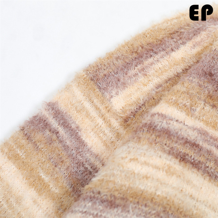 Women Knitted Sweater Pullover Pullover Cardigan Ripped Top