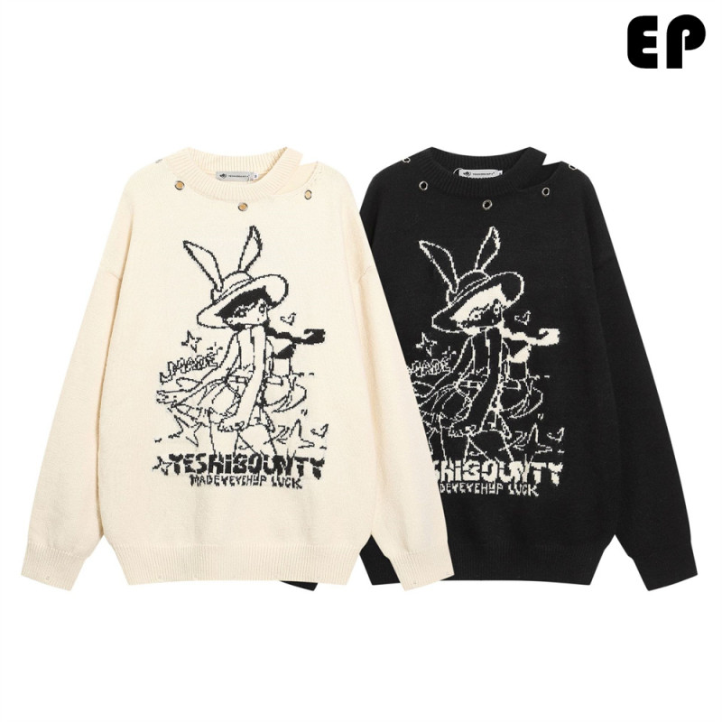 Women Knitted Sweater Pullover Pullover Cardigan Ripped Top