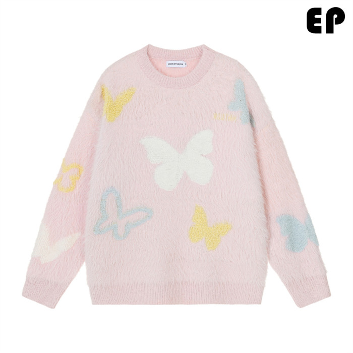 Women Knitted Sweater Pullover Pullover Cardigan Ripped Top