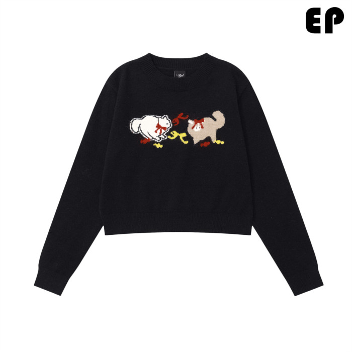 Women Knitted Sweater Pullover Pullover Cardigan Ripped Top