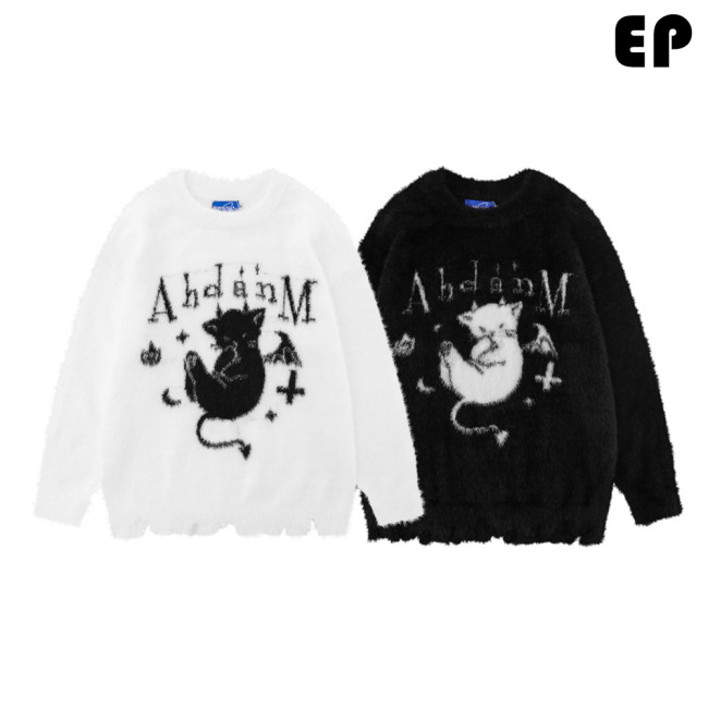 Women Knitted Sweater Pullover Pullover Cardigan Ripped Top