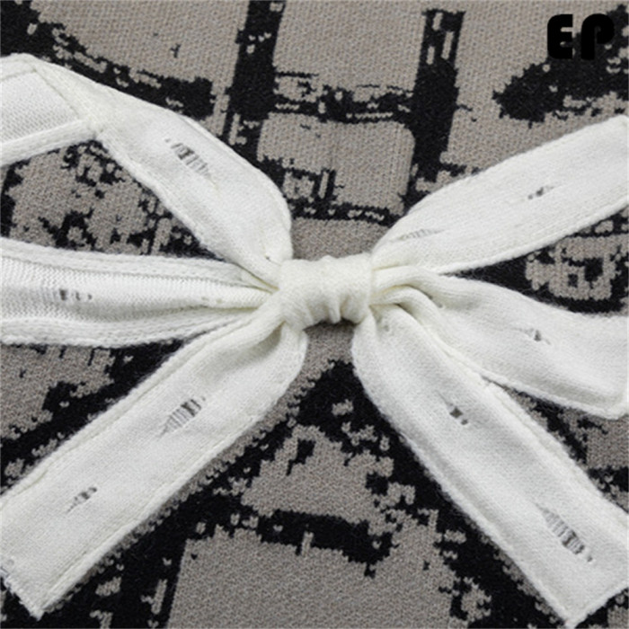 Women Knitted Sweater Pullover Pullover Cardigan Ripped Top