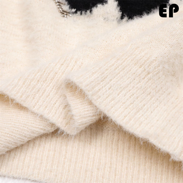 Women Knitted Sweater Pullover Pullover Cardigan Ripped Top