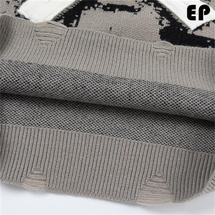 Women Knitted Sweater Pullover Pullover Cardigan Ripped Top