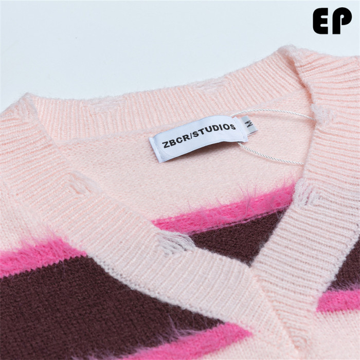 Women Knitted Sweater Pullover Pullover Cardigan Ripped Top