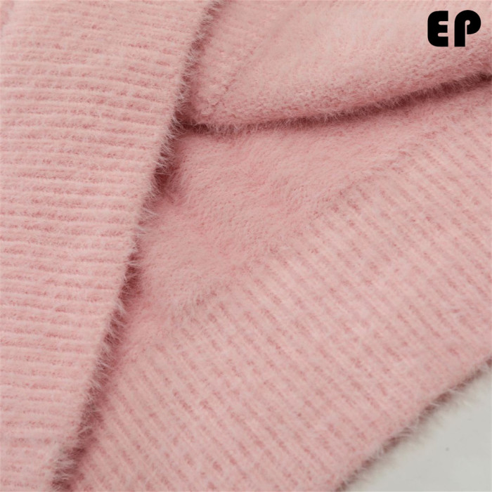 Women Knitted Sweater Pullover Pullover Cardigan Ripped Top