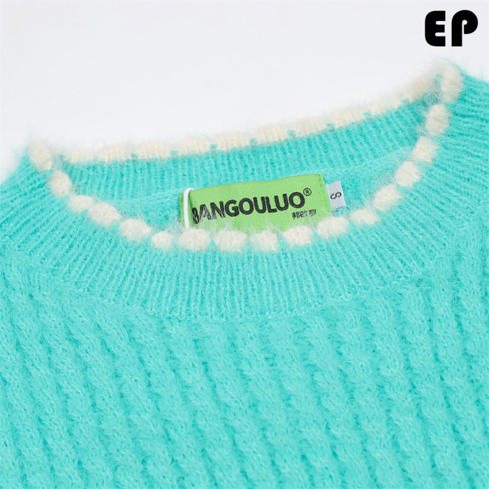 Women Knitted Sweater Pullover Pullover Cardigan Ripped Top