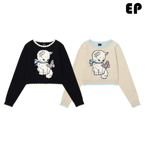 Women Knitted Sweater Pullover Pullover Cardigan Ripped Top