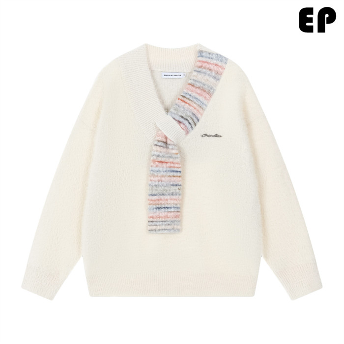 Women Knitted Sweater Pullover Pullover Cardigan Ripped Top